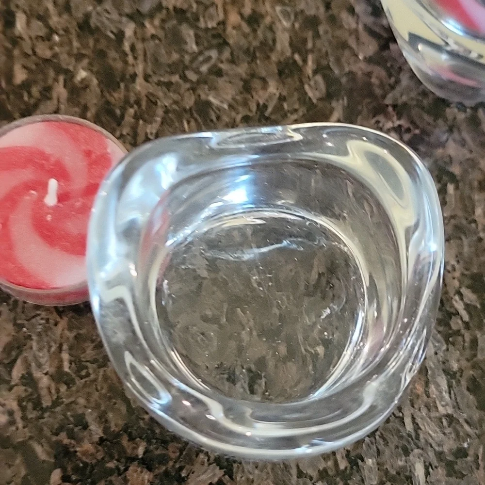 Set Of 2 Decorative glass candle holder for tea candles Or themed glass beads